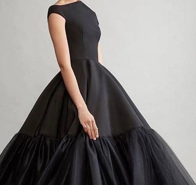 Unique long prom dress balck evening Dress cg19543