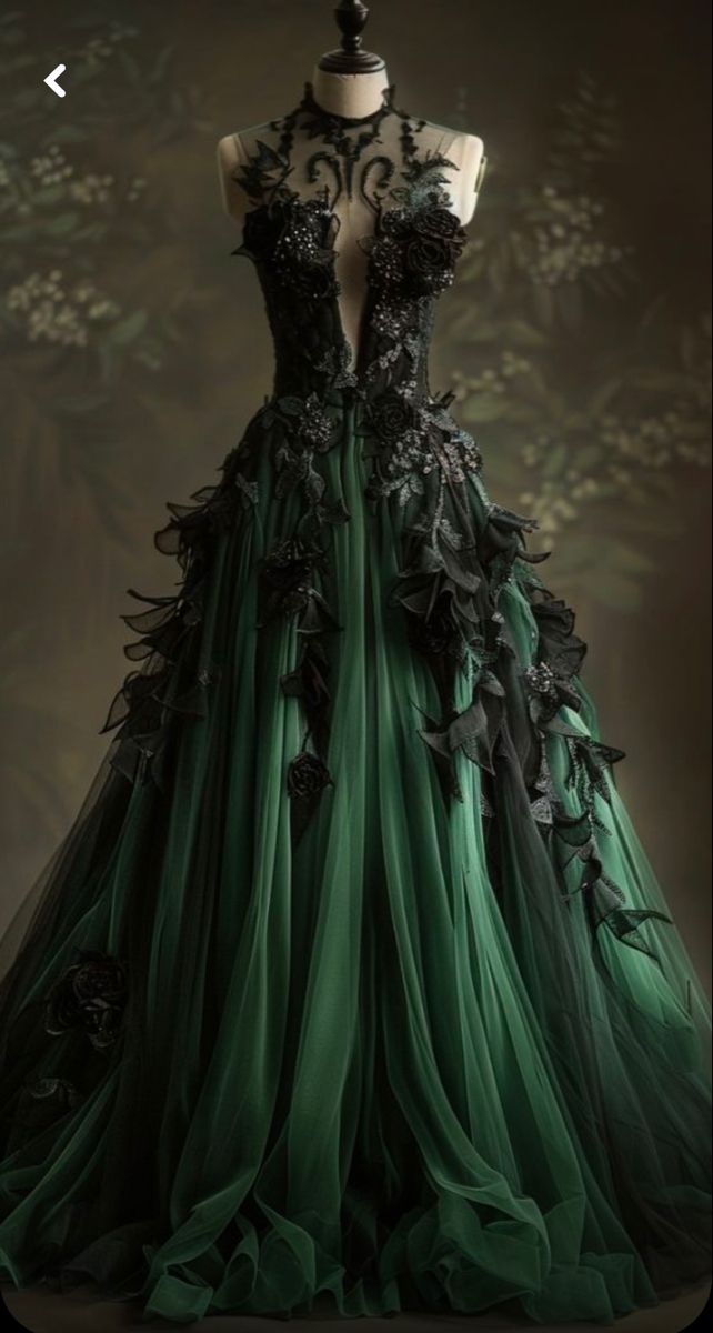 A Line Green Tulle Long Prom Dresses, Formal Graduation Evening Dresses cg25342