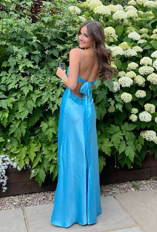 Elegant V-neck Spaghetti Memriad Long Prom Dress cg25185
