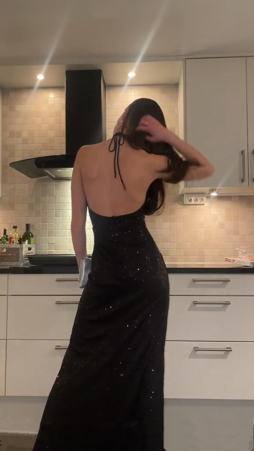 Black Sequin Long Prom Dresses, Sexy Evening Dresses cg25254