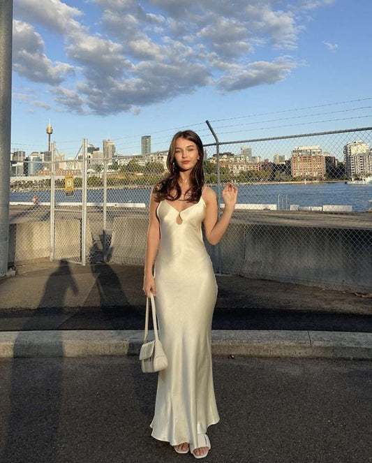 Sexy V-Ausschnitt Spaghettiträger Meerjungfrau Langes Ballkleid Abendkleider cg25257