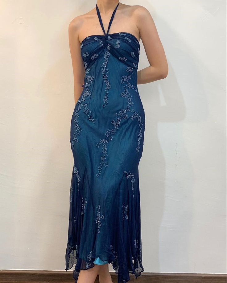 Sexy Neckholder Langes Abschlussball Partykleid Abendkleid cg25070