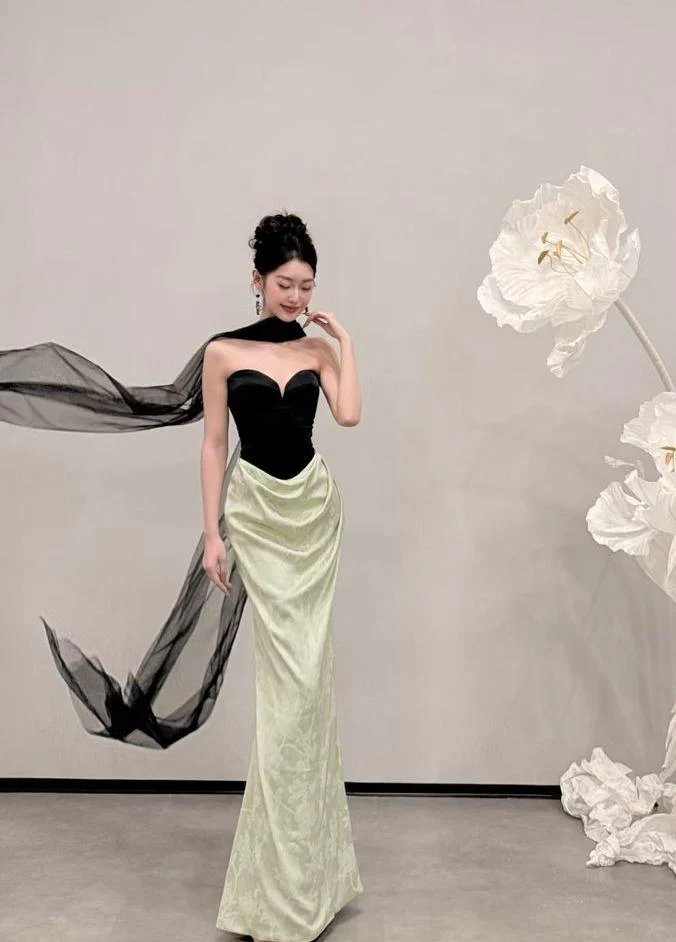 Blaues langes Ballkleid Abendkleid zum 21. Geburtstag cg26107