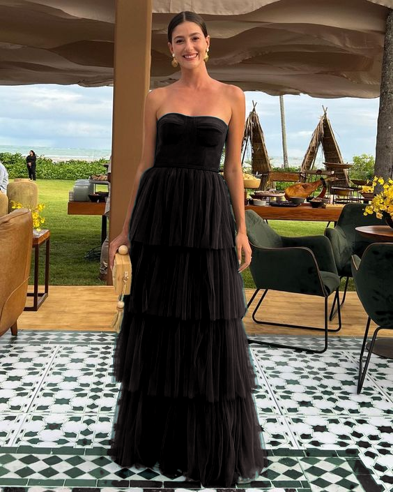A Line Tulle Long prom dresses evening party dress cg24929