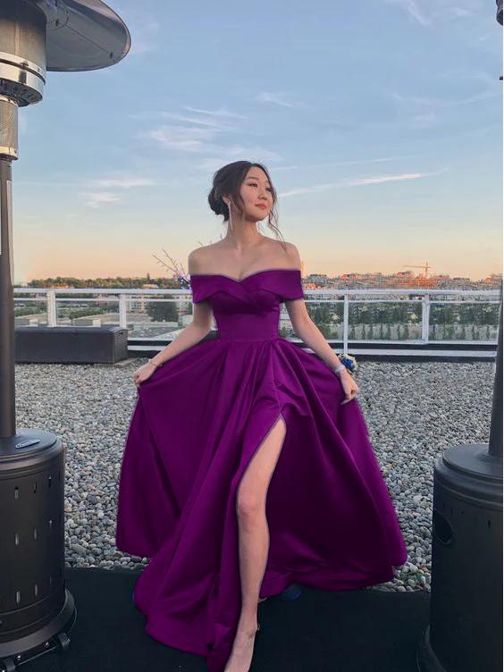 Off the shoulder royal blue prom dress cg20344