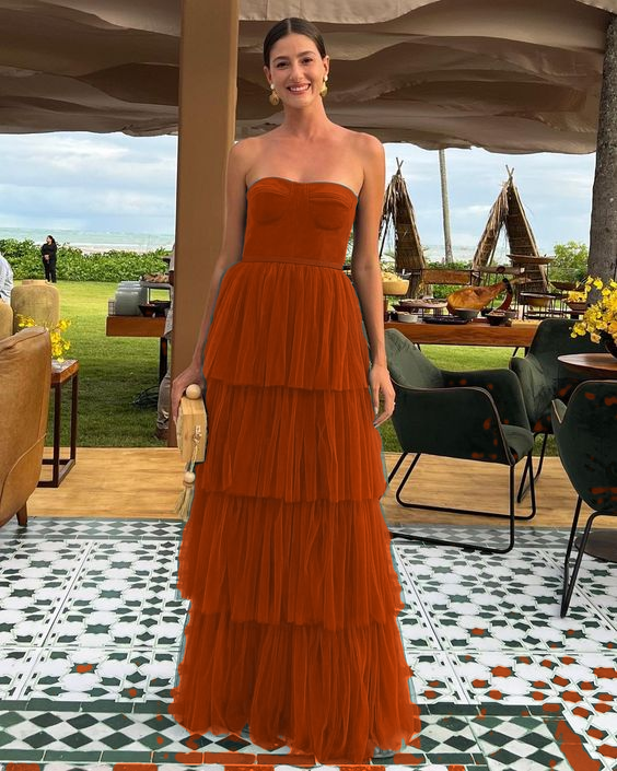 A Line Tulle Long prom dresses evening party dress cg24929