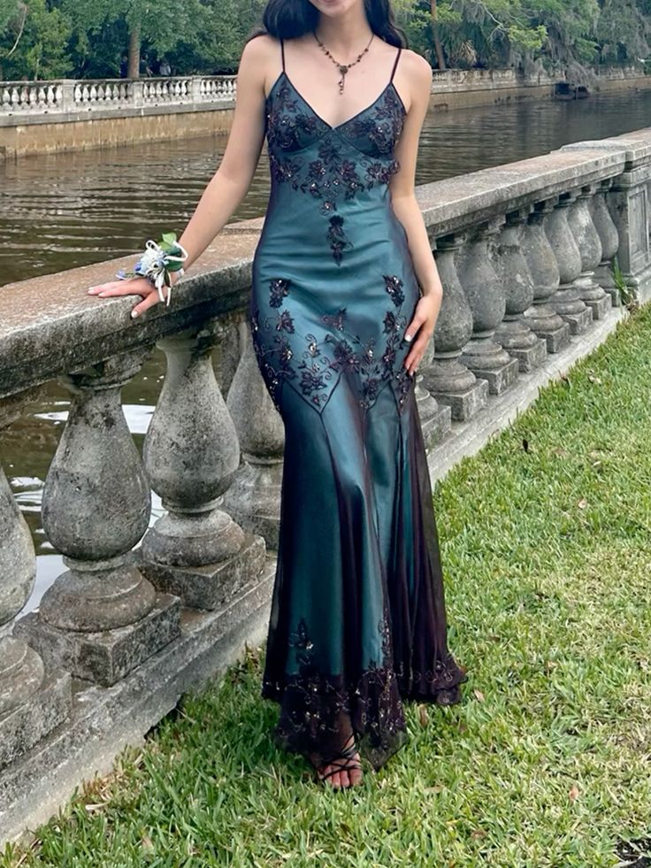 Vintage Prom Dress Evening Party Dress Long Glam Gown cg25295