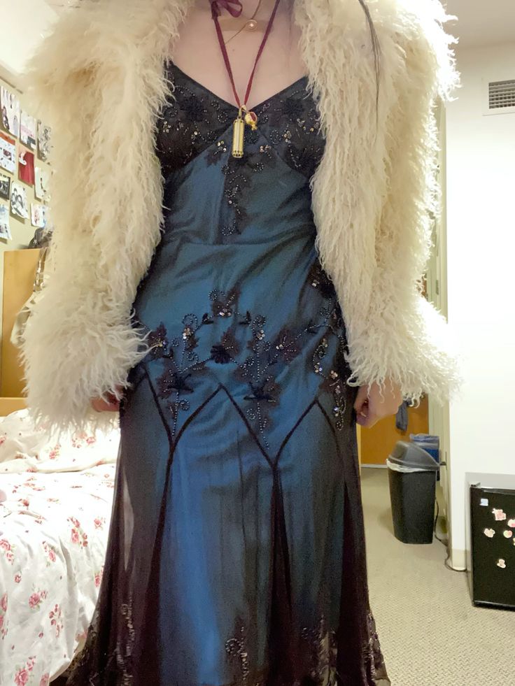 Vintage Prom Dress Evening Party Dress Long Glam Gown cg25295