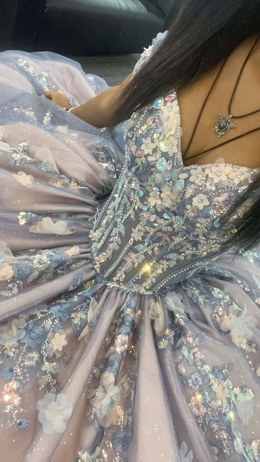 Sweet 16 Tüll Ballkleid Quinceñeara Kleid mit Perlenbesatz cg26090