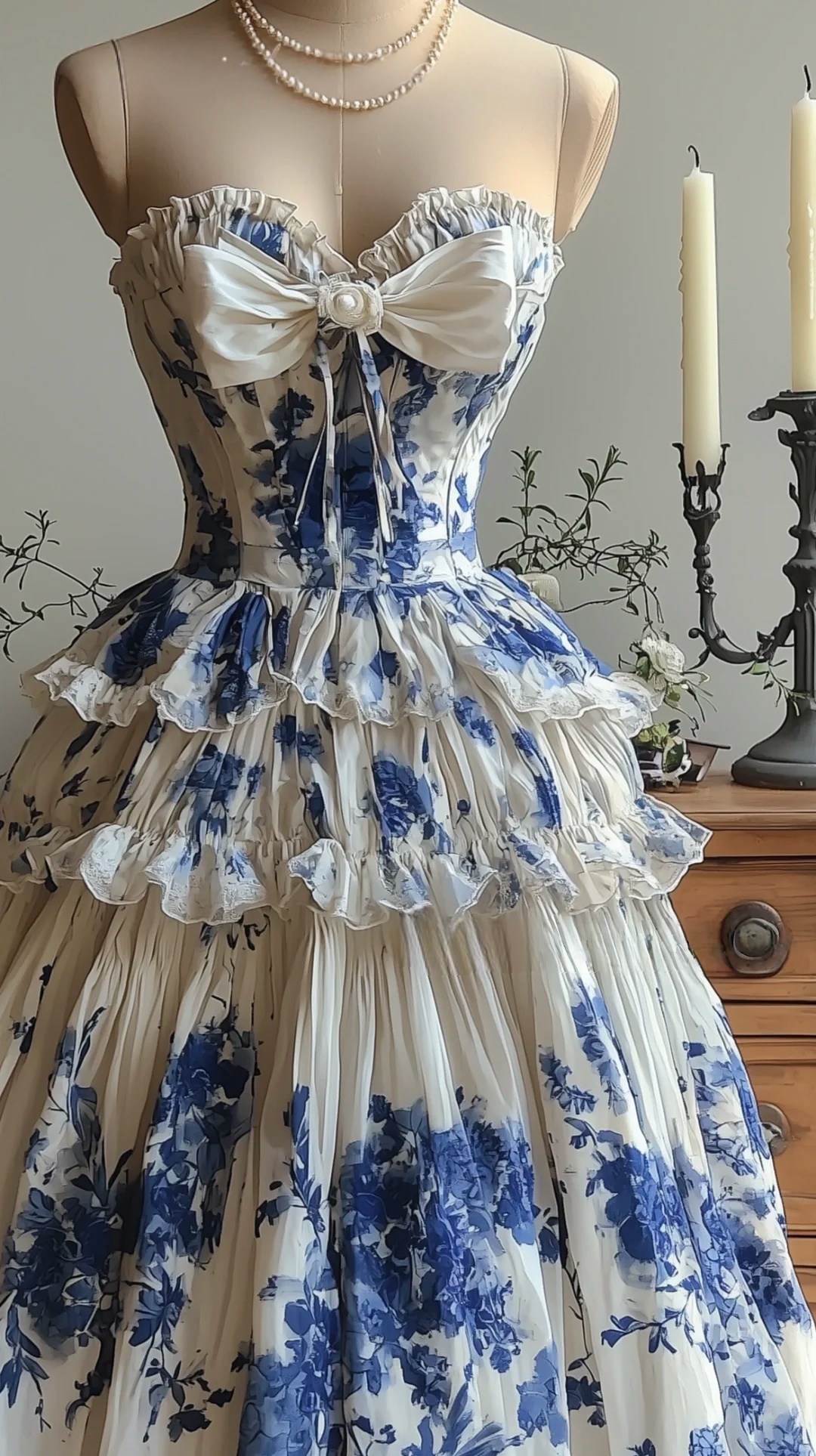 Blue Flora Chiffon Prom Party Dress Evening Dress Birthday Dress cg26293