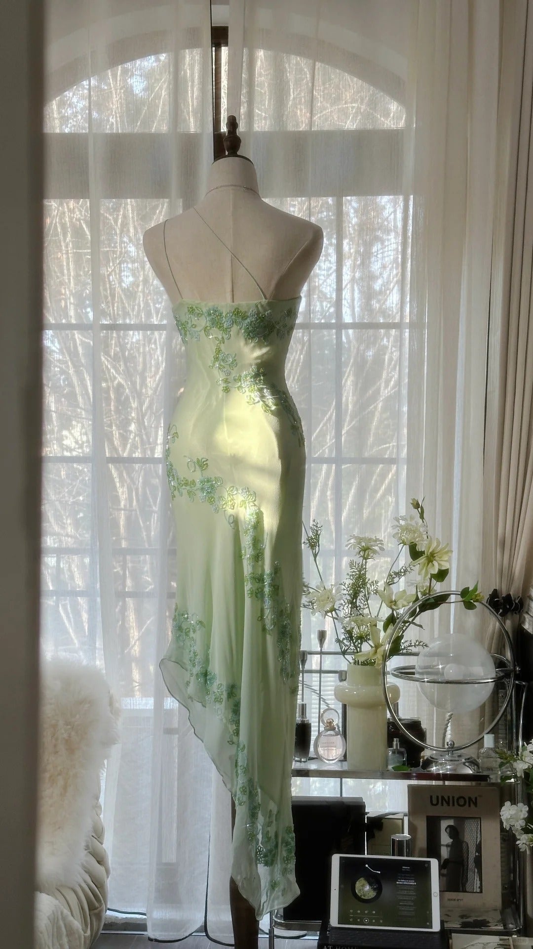 Vintage Evening Dresses, Sleeveless Green Party Gowns cg25520