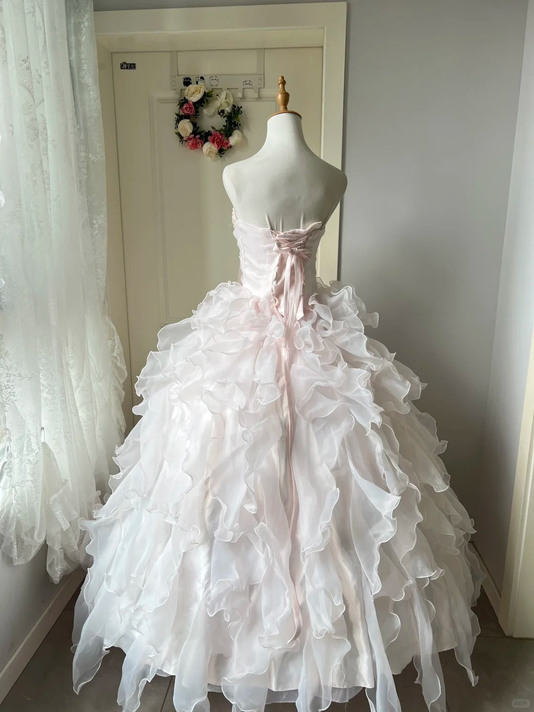 A Line Pink Prom Party Dresses Unique Long Evening Dress Vintage Princess Dress cg25986
