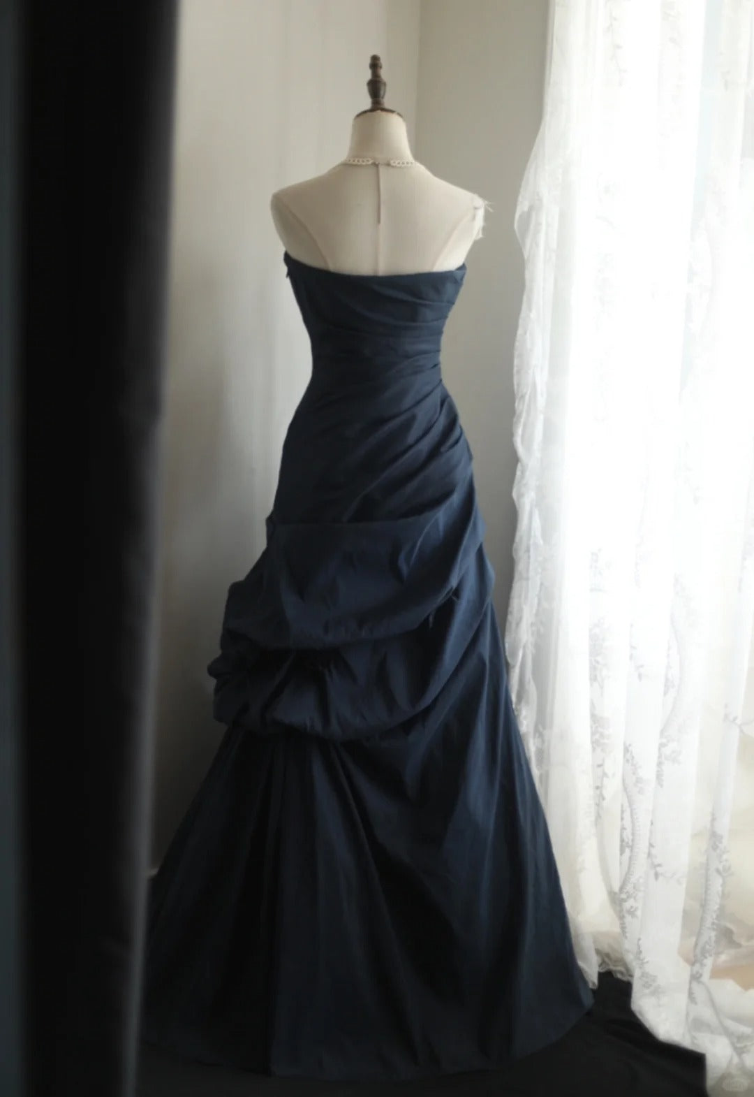 Sweetheart Navy Blue Prom Party Dresses Unique Long Evening Dress cg25938