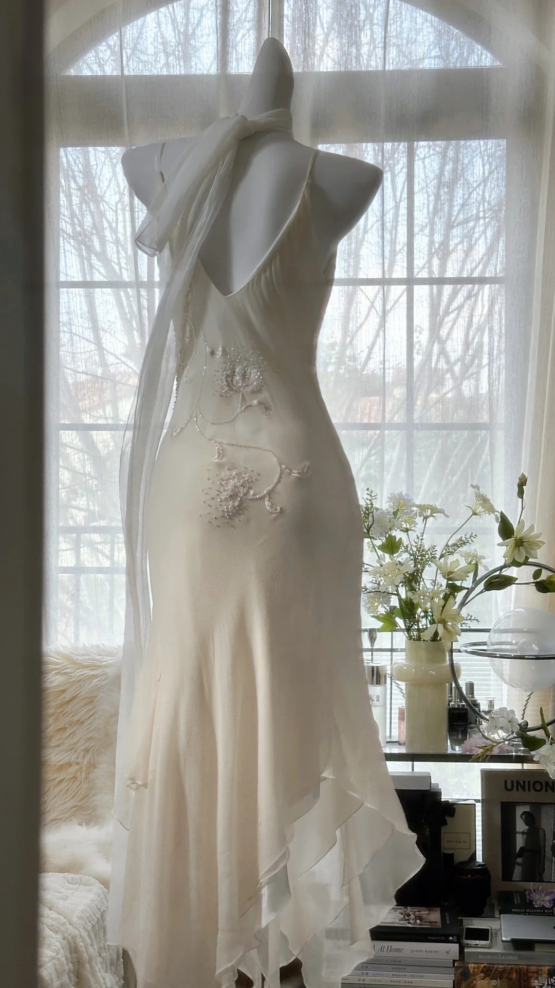 Vintage Evening Dresses, Ivory Sleeveless Party Gowns cg25526