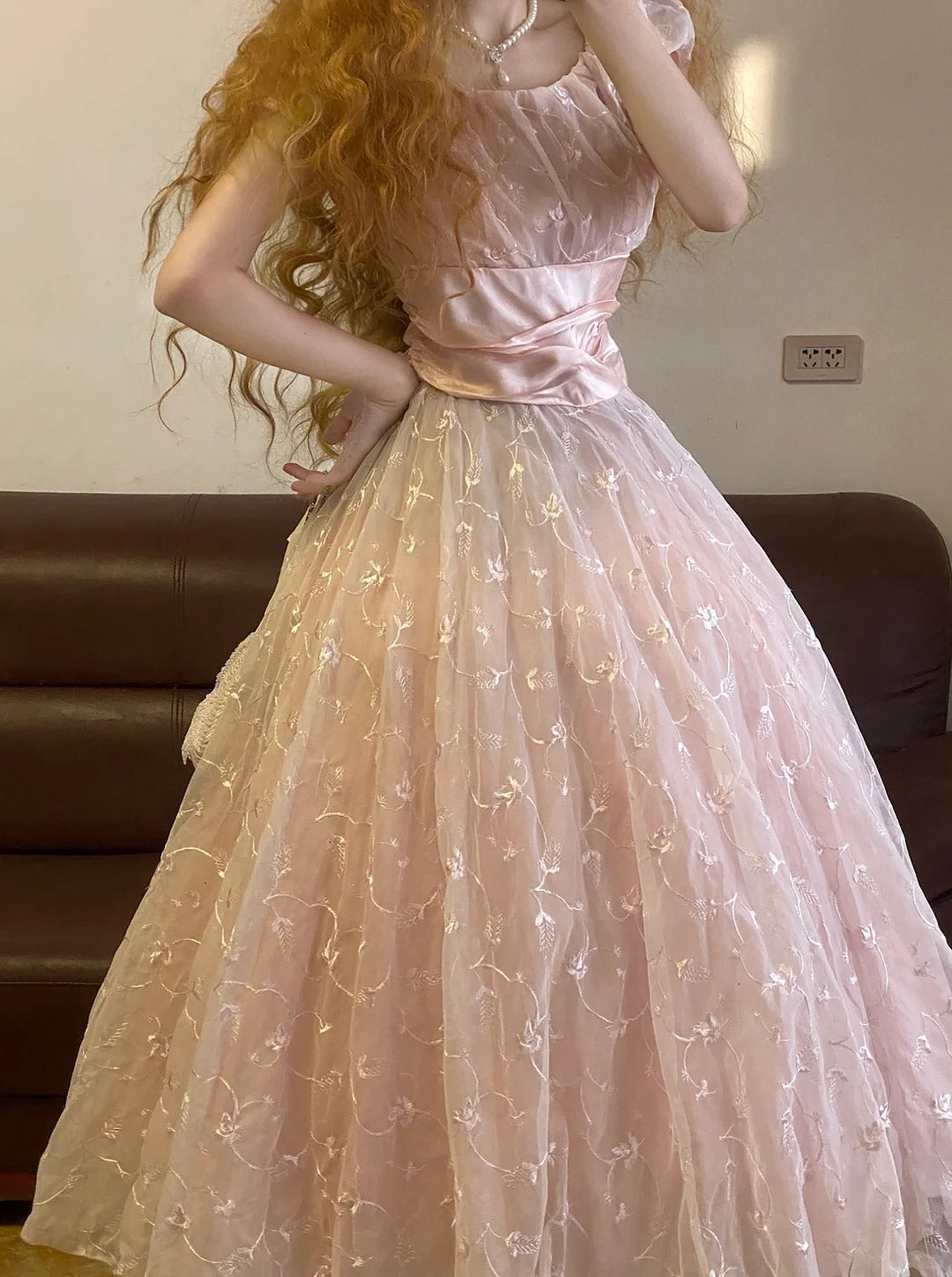 A Line Vintage Tulle Long Evening Dresses,Sleeveless Party Prom Dress cg25483