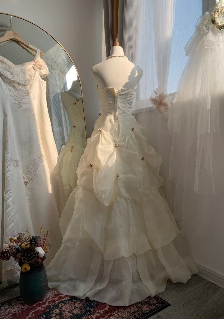 A Line Strapless Tulle Prom Dresses, Long Evening Dress Formal Dress cg25972