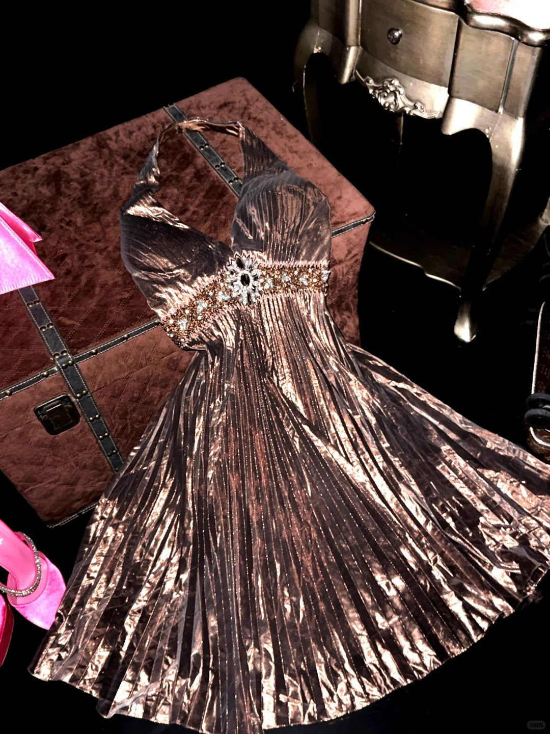 Brown Halter Vintage Homecoming Dress Short Prom Dress Party Dress cg2 classygown Brown Halter Vintage Homecoming Dress Short Prom Dress Party Dress cg2 classygown