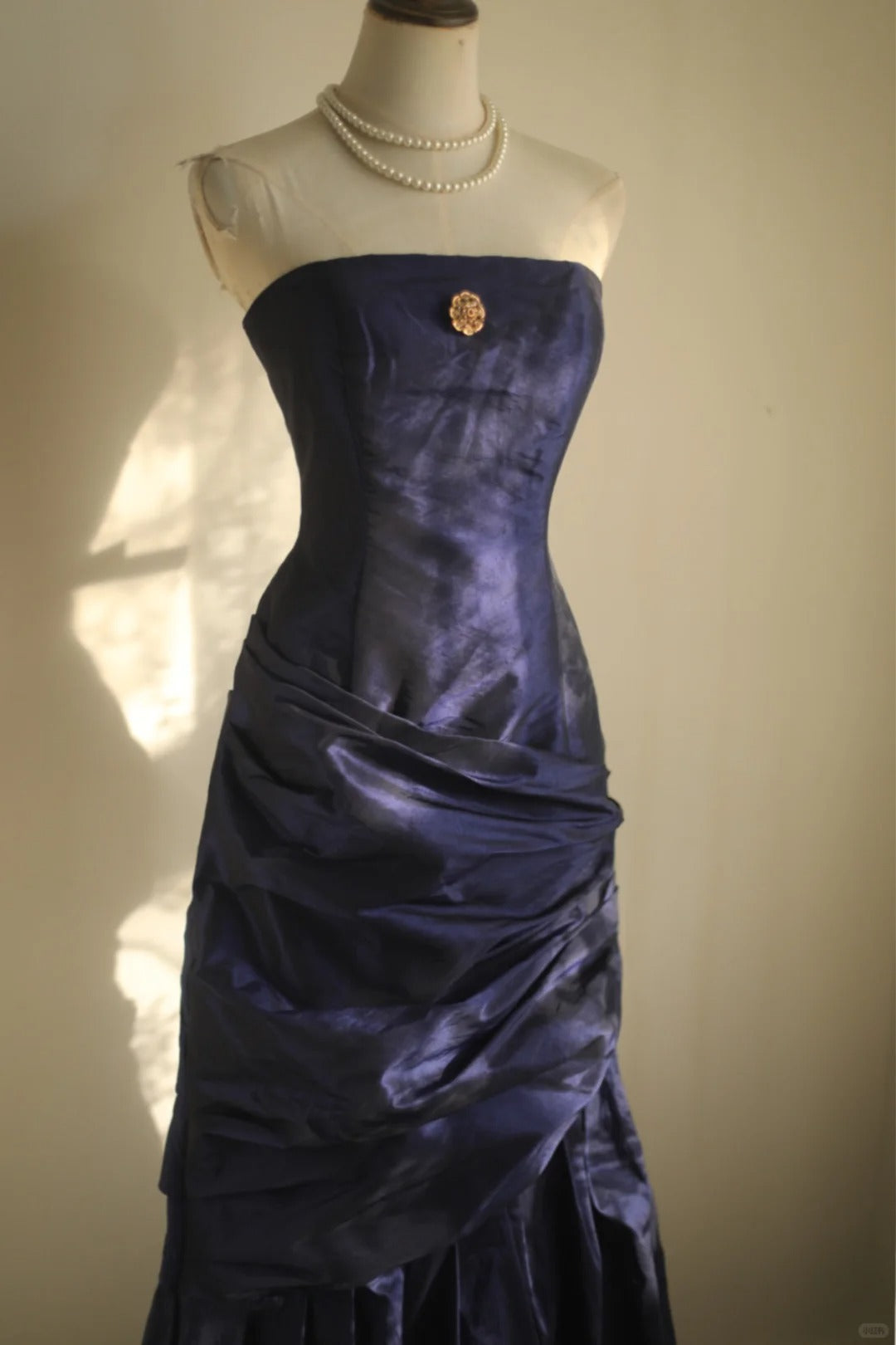 Strapless Navy Blue Prom Party Dresses Unique Long Evening Dress cg25942