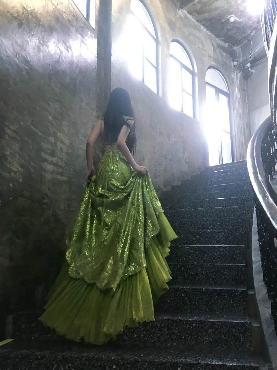 Vintage Evening Dresses,Mermaid Green Long Sleeveless Party Gowns cg25543