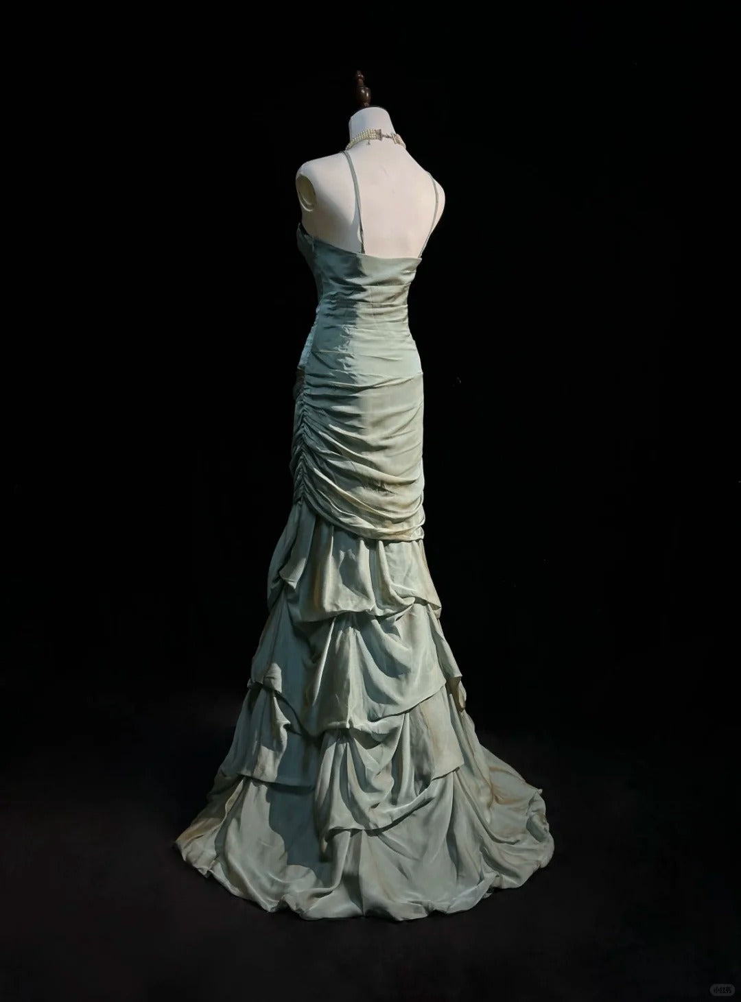Sage Green Mermaid Formal Dress Vintage Long Party Dress Evening Dress Prom Dresses cg25719
