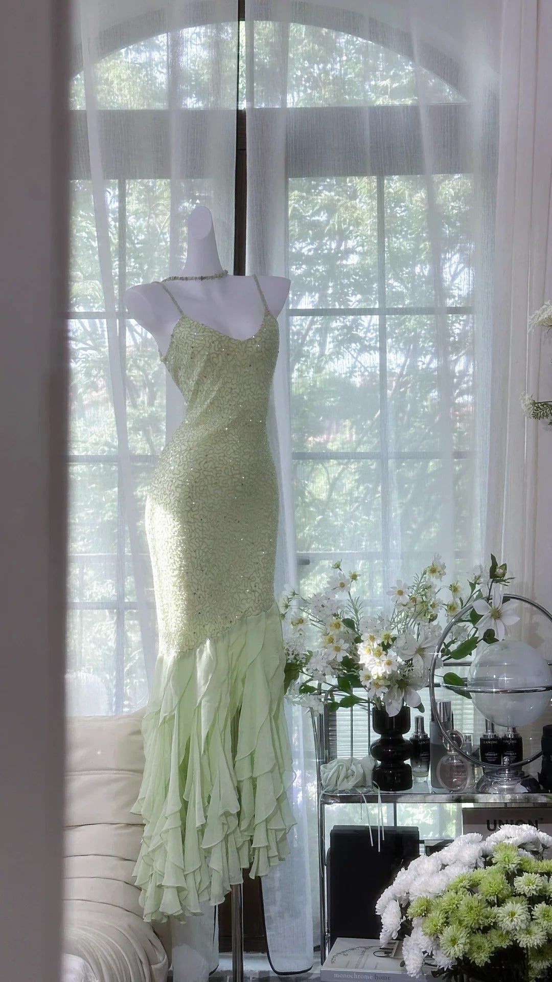 Green Mermaid Formal Dress Vintage Long Party Dress Evening Dress Prom Dresses cg25711