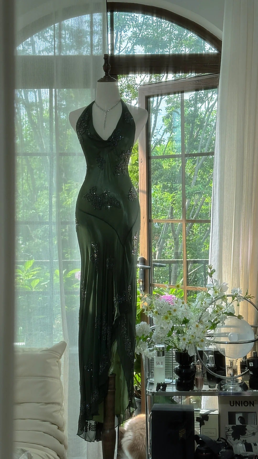 Green Halter Prom Party Dresses Unique Long Evening Dress Vintage Prin classygown Green Halter Prom Party Dresses Unique Long Evening Dress Vintage Prin classygown