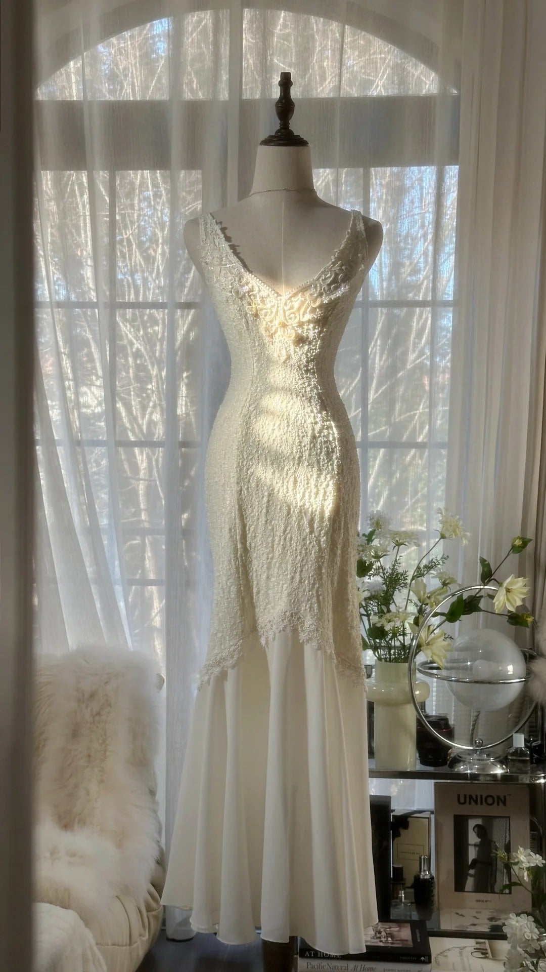 Vintage Evening Dresses, Ivory Sleeveless Party Gowns cg25522