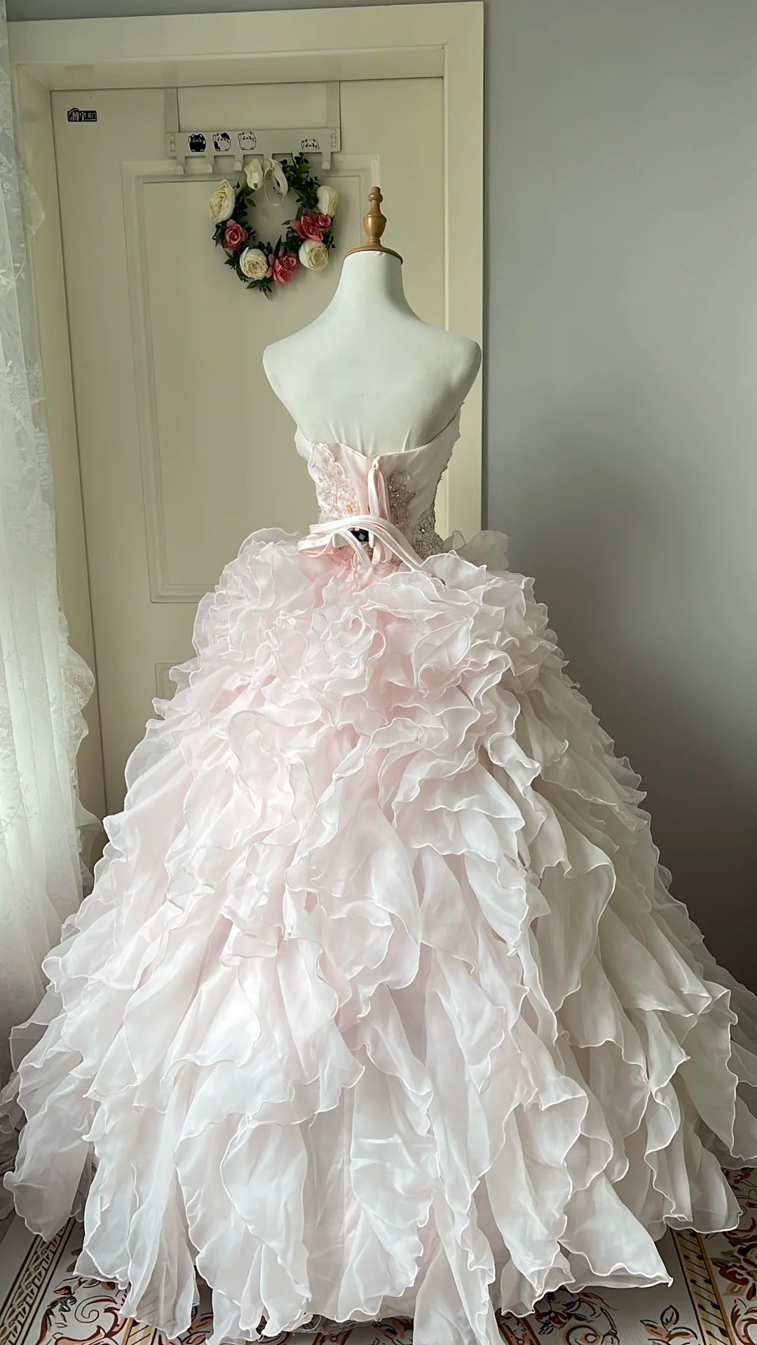 A Line Pink Prom Party Dresses Unique Long Evening Dress Vintage Princess Dress cg25983