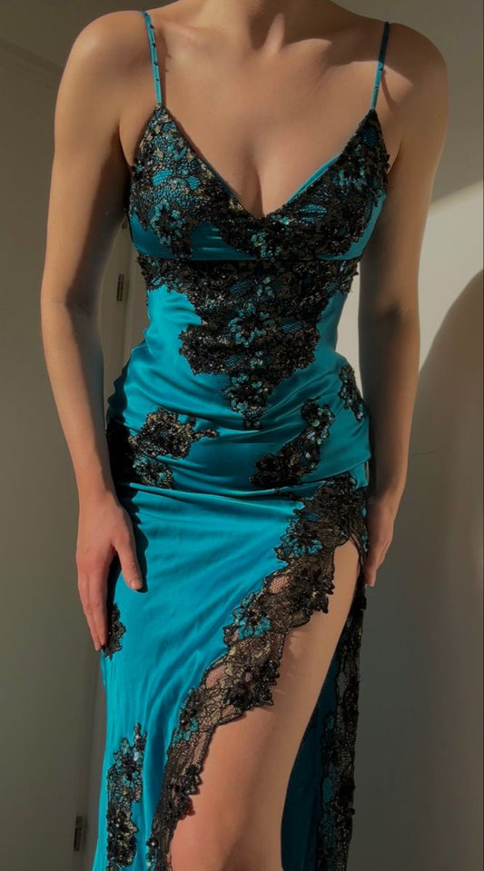 Sexy Meerjungfrau Lange Ballkleider Abendkleider Mit Schlitz cg25413