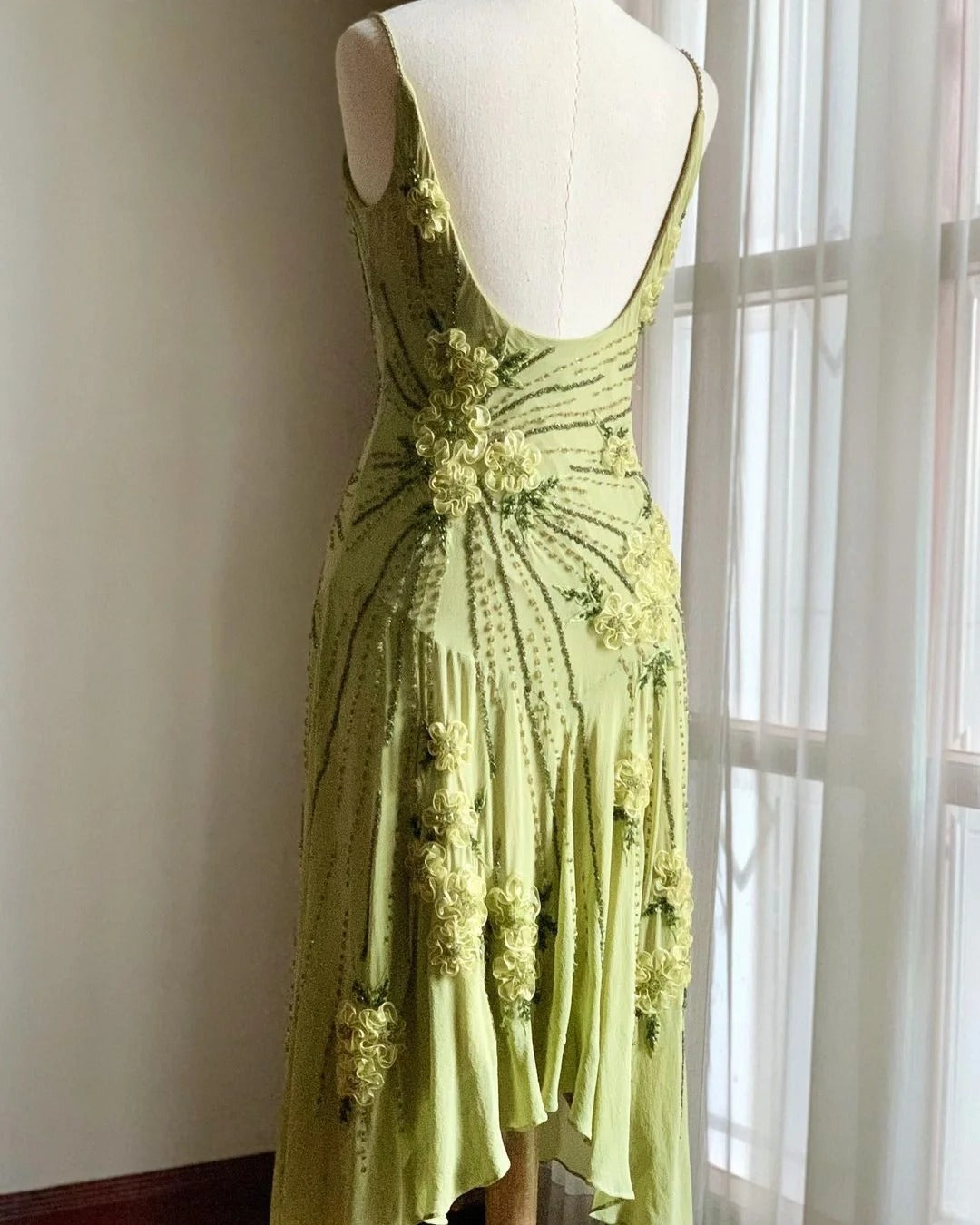 Green Backless Vintage Prom Party Dresses Unique Evening Dress cg26049