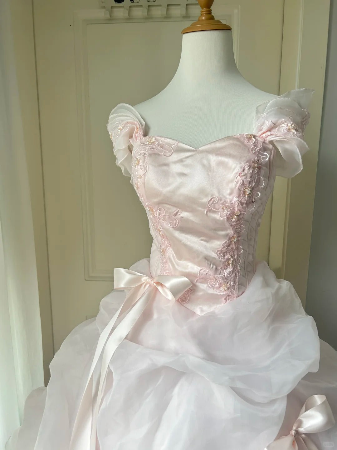 A Line Pink Prom Party Dresses Unique Long Evening Dress Vintage Princess Dress cg25988