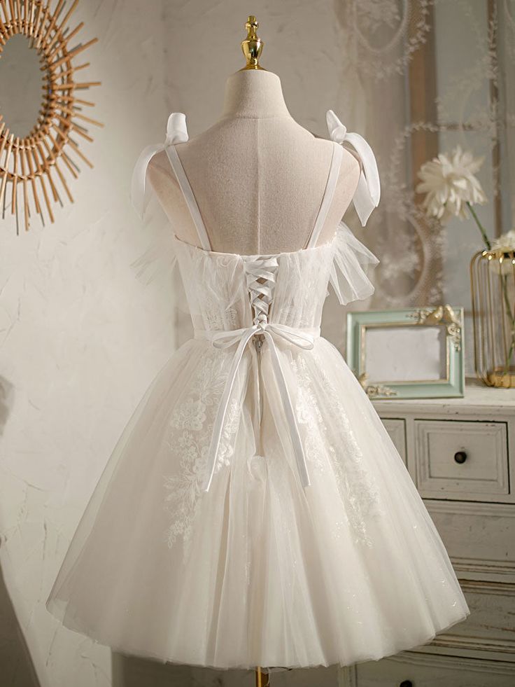 Lace Short Prom Dress, Cute Puffy Homecoming Dresses cg25007