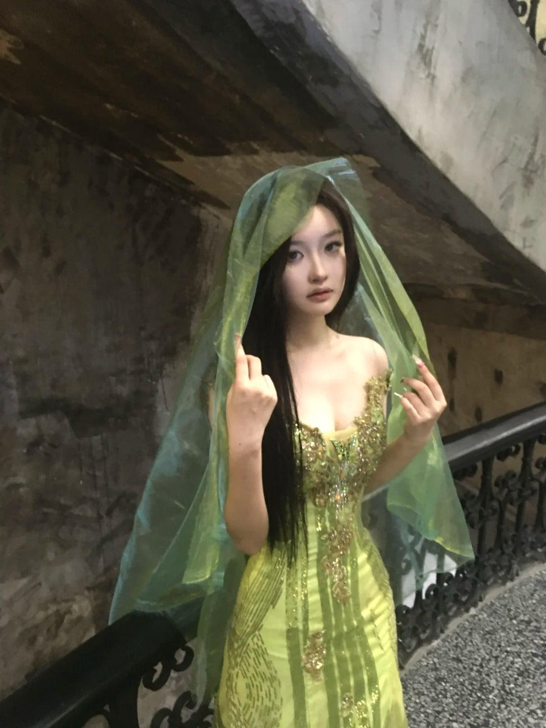 Vintage Evening Dresses,Mermaid Green Long Sleeveless Party Gowns cg25543