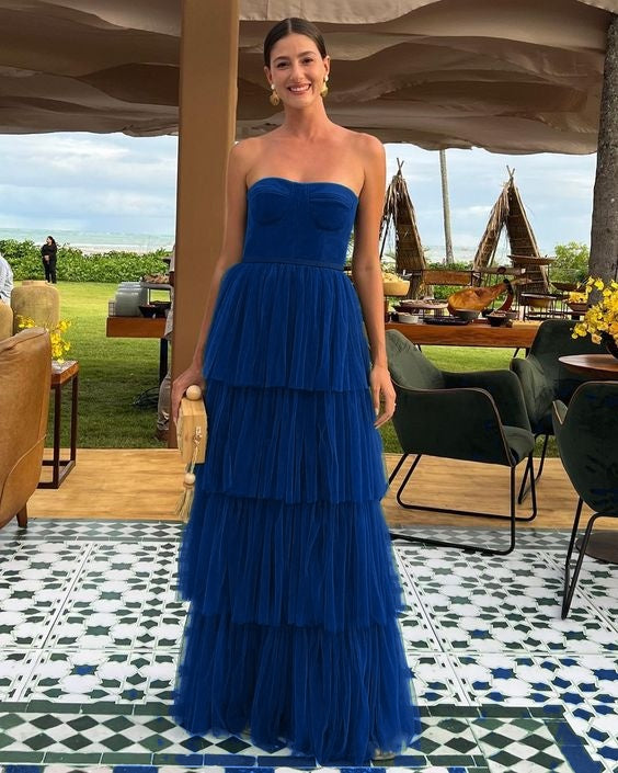 A Line Tulle Long prom dresses evening party dress cg24929