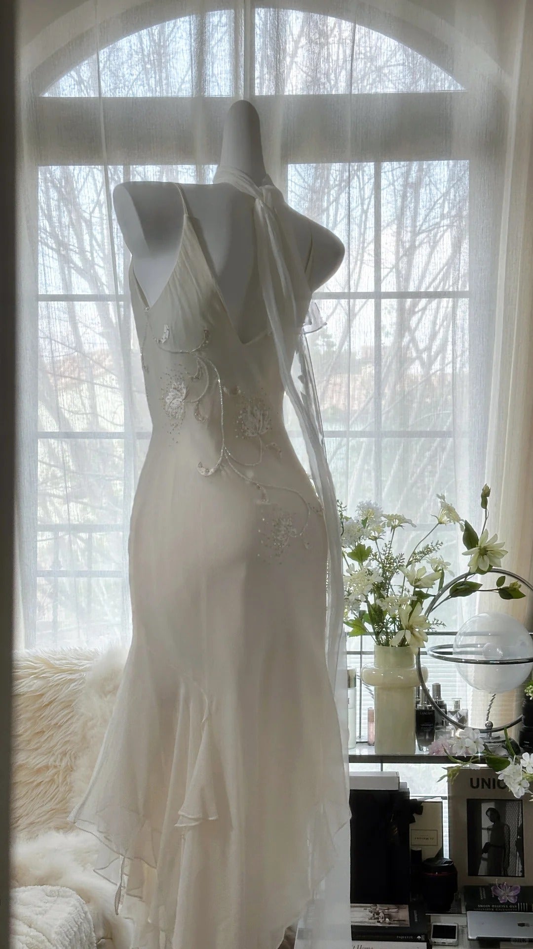 Vintage Evening Dresses, Ivory Sleeveless Party Gowns cg25526