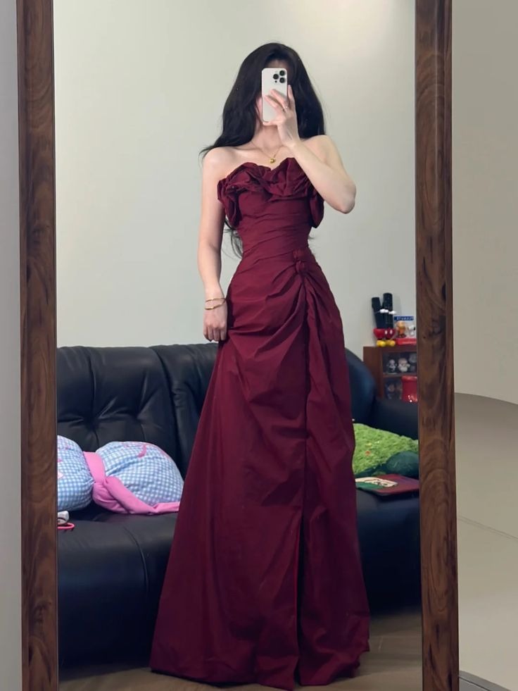 Burgundy Prom Dresses, Long Evening Dress Formal Dress cg25969