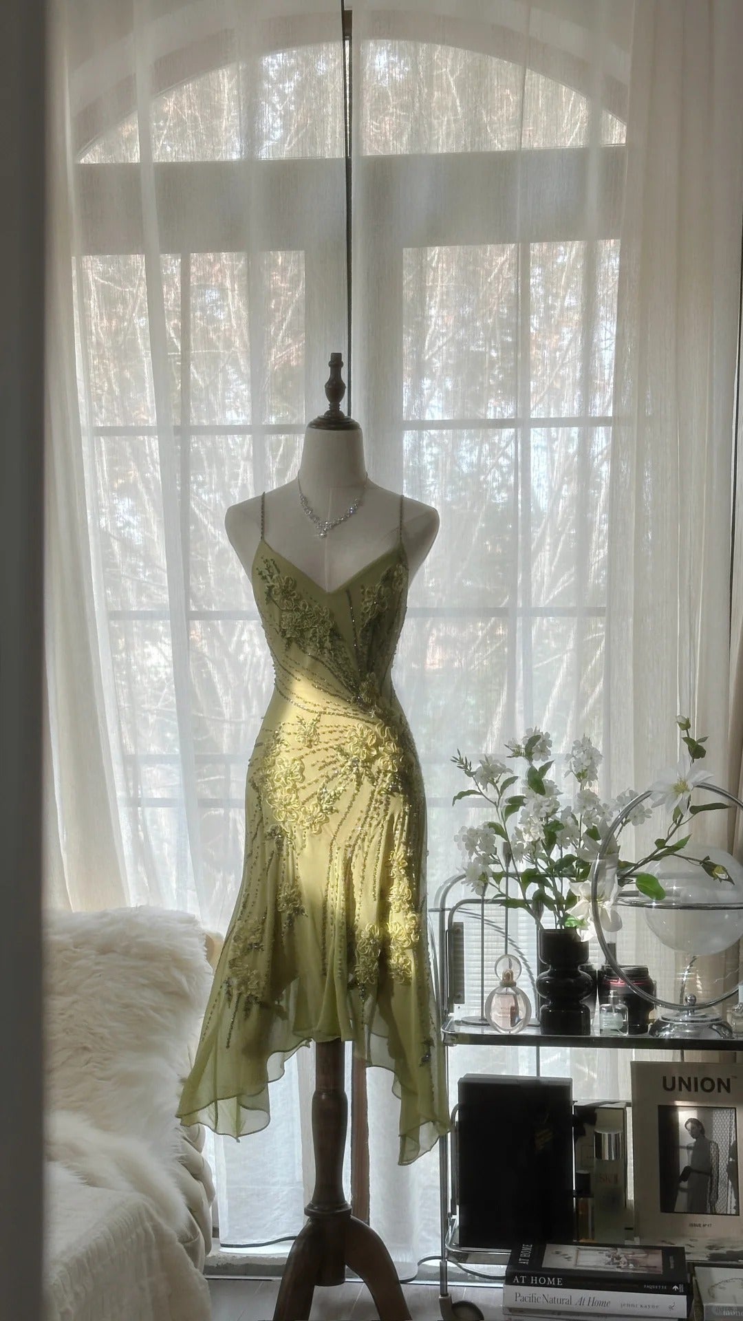 Vintage Evening Dresses, Sleeveless Green Party Gowns cg25516