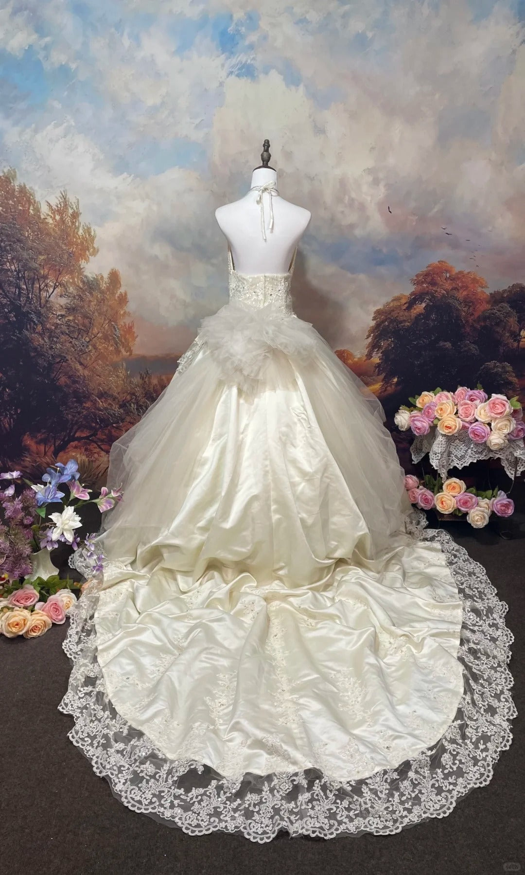 A Line Tulle Lace V Neck Wedding Dresses, Sleeveless Party Gowns cg25564