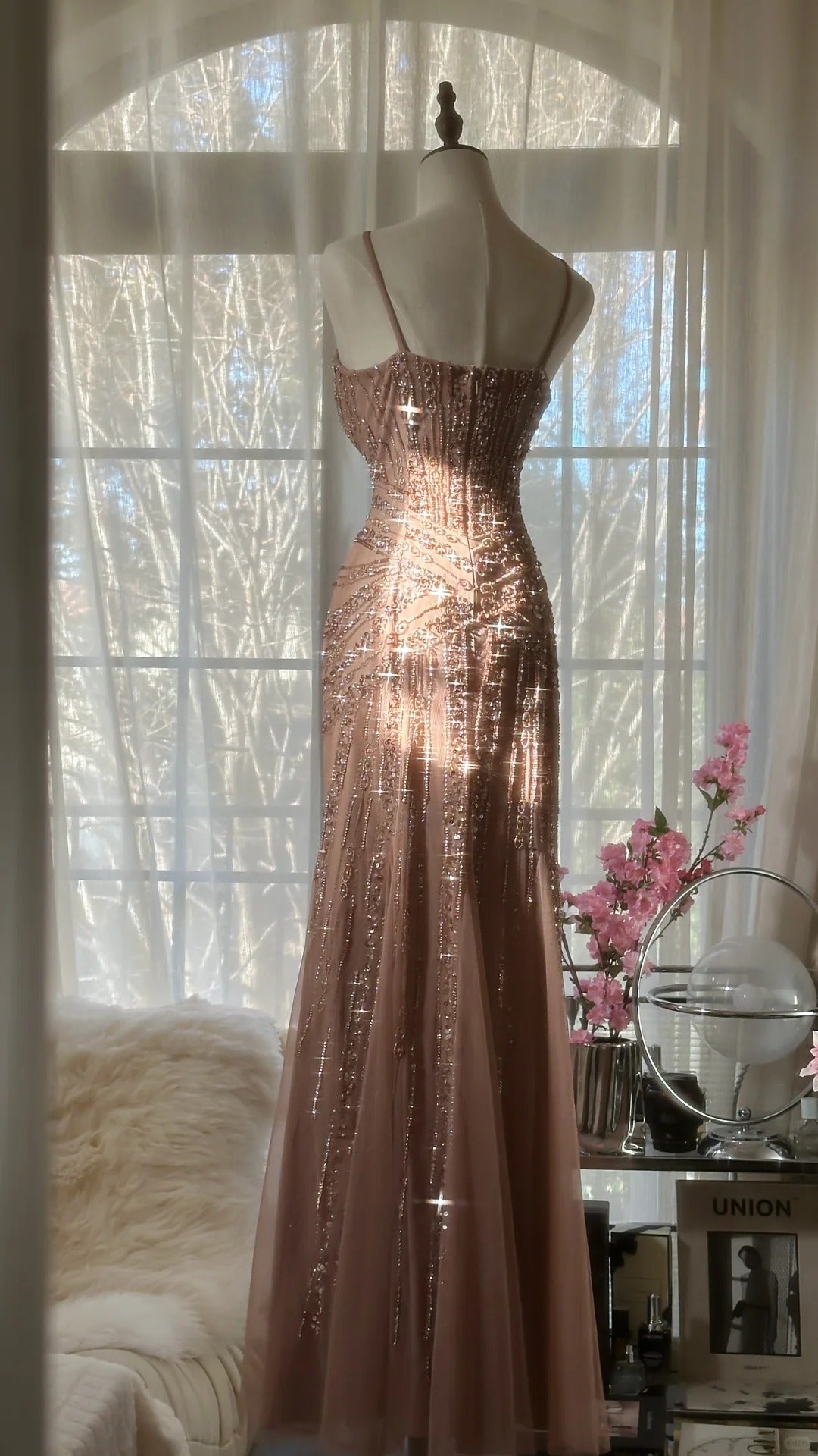 Vintage Champagne Evening Dresses, Sleeveless Long Party Gowns cg25518
