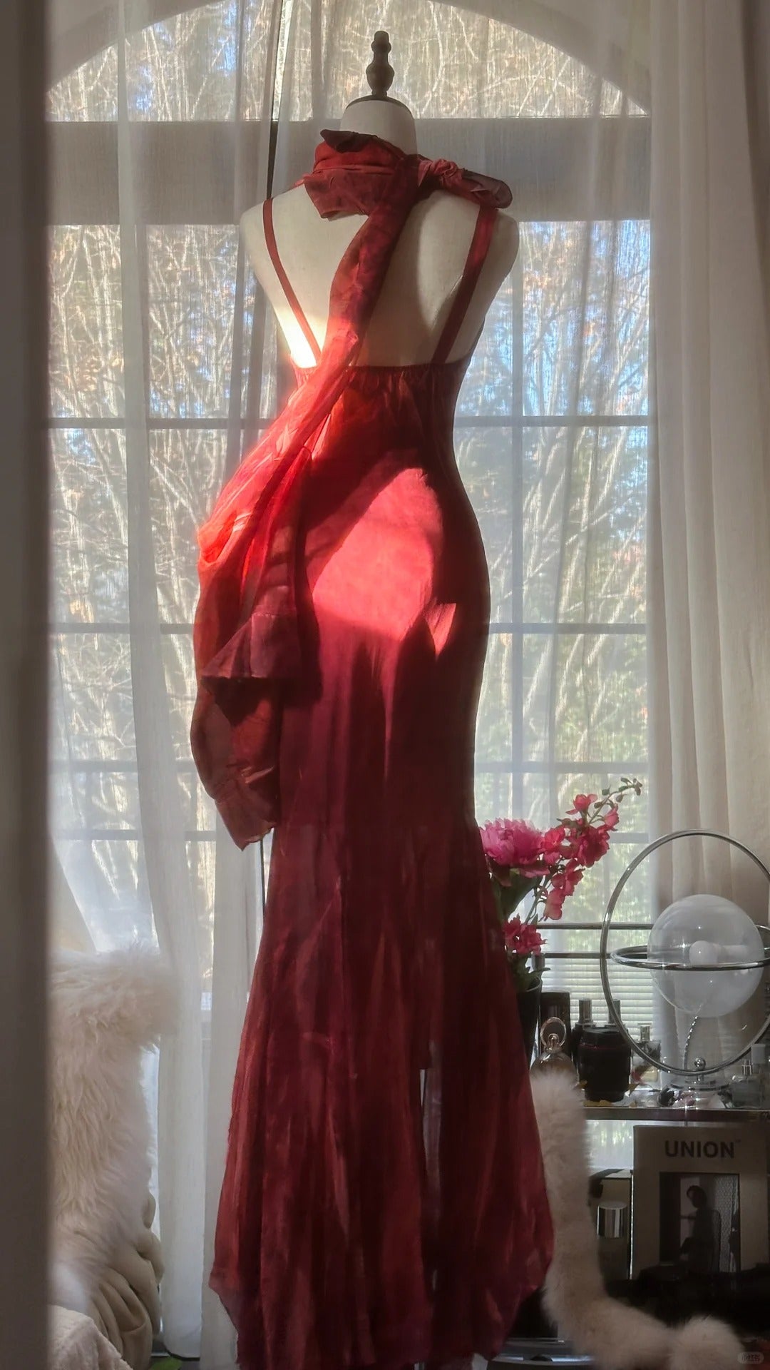 Vintage Evening Dresses, Burgundy Sleeveless Long Party Gowns cg25523