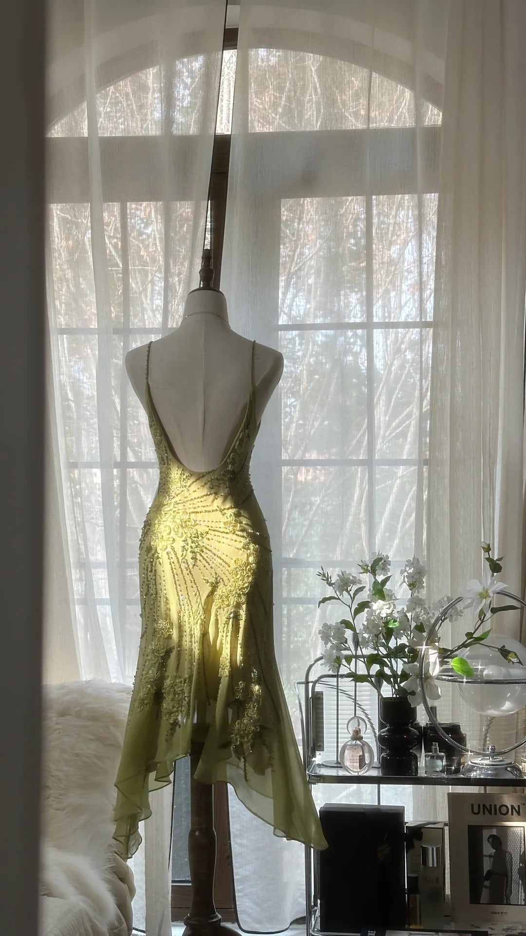 Vintage Evening Dresses, Sleeveless Green Party Gowns cg25516