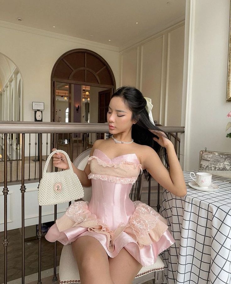 Pink Short Prom Dress with Lace Sweetheart Mini Birthday Party Dress cg26078