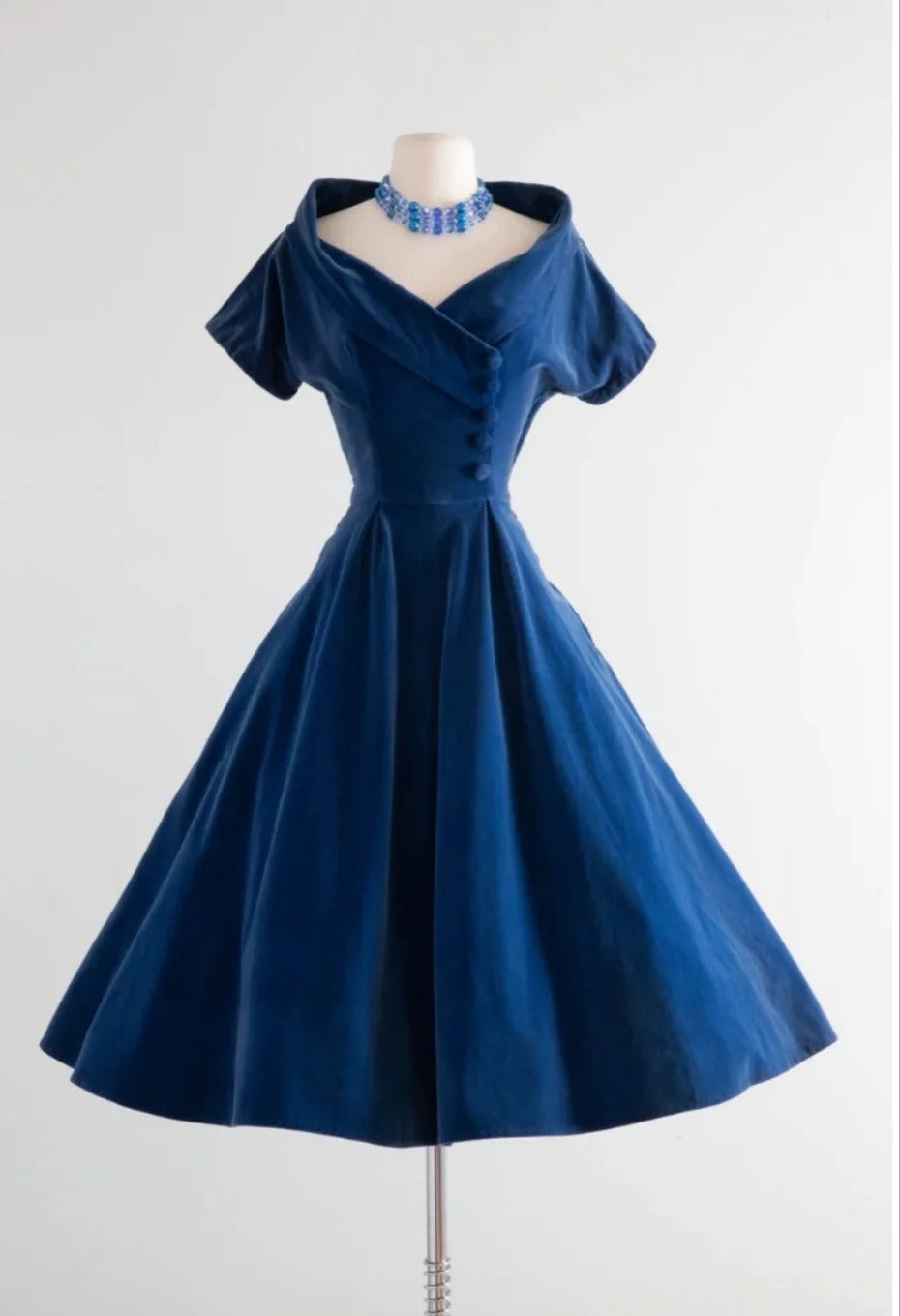 Blue Velvet Vintage Dresses Homecoming Dress Short Prom Dress Party Dress cg26048