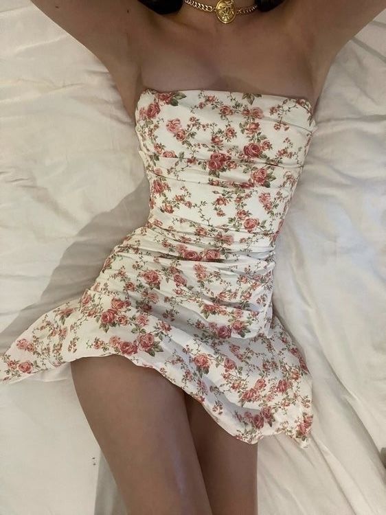 New Arrival Strapless Floral Print Homecoming Dress Party Dress cg25994