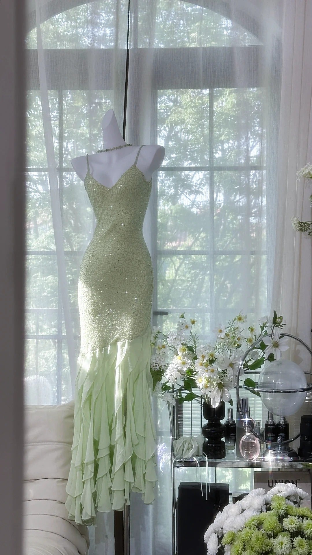 Green Mermaid Formal Dress Vintage Long Party Dress Evening Dress Prom Dresses cg25711