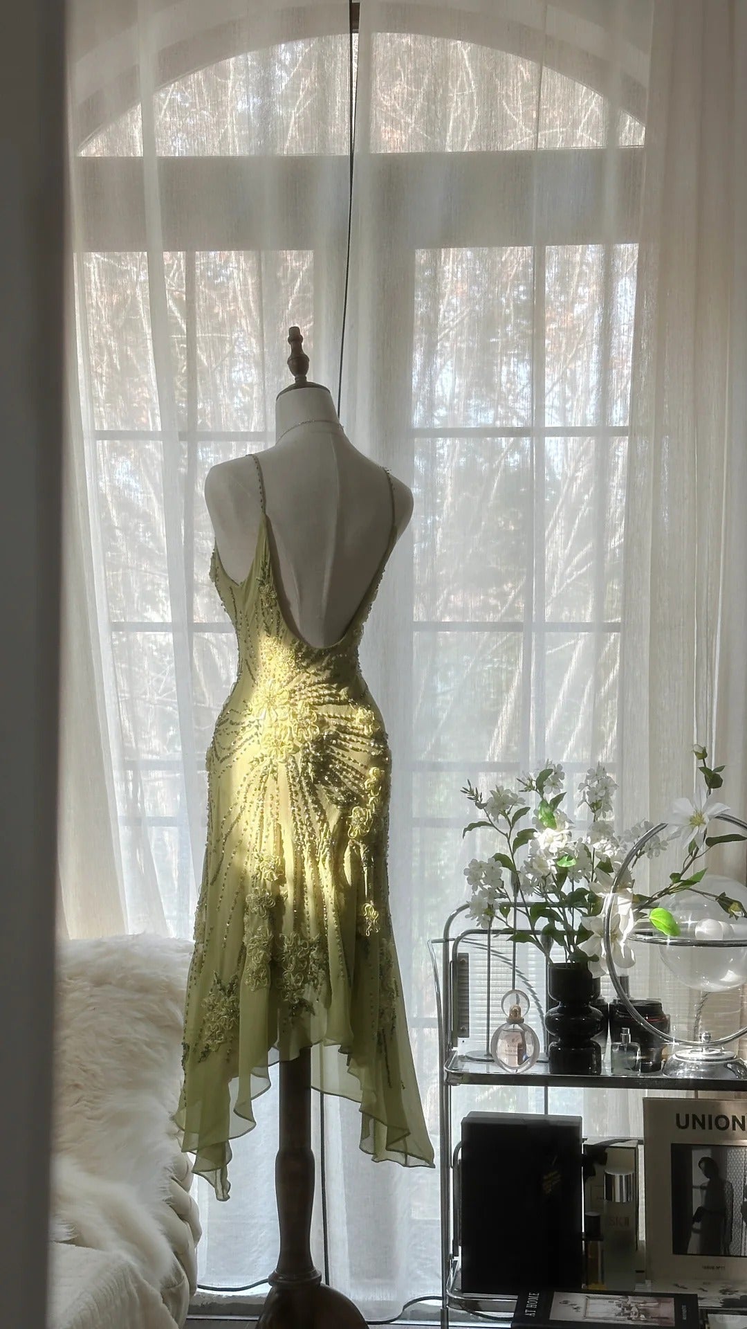 Vintage Evening Dresses, Sleeveless Green Party Gowns cg25516