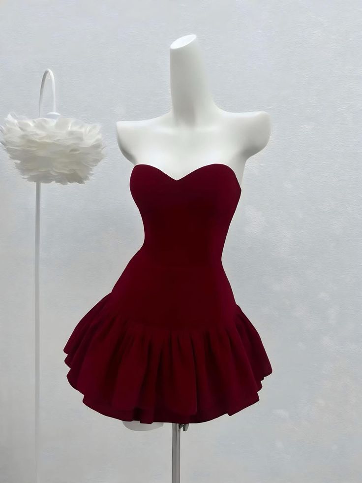 Burgundy Strapless Short Evening Party Dress Homecoming Gowns cg25597 classygown Burgundy Strapless Short Evening Party Dress Homecoming Gowns cg25597 classygown