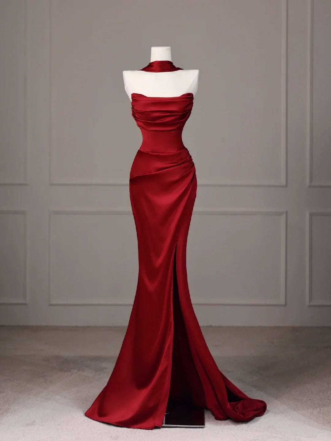 Red Mermaid Evening Dresses, Long Sleeveless Prom Party Gowns With Sli classygown Red Mermaid Evening Dresses, Long Sleeveless Prom Party Gowns With Sli classygown