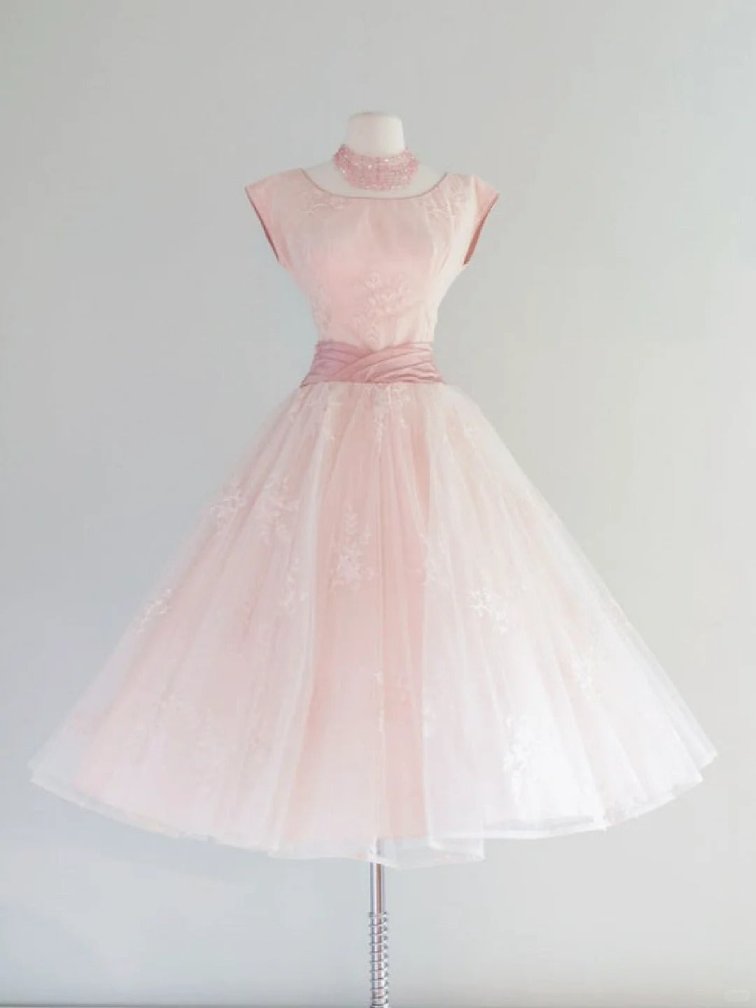 A Line Pink Vintage Homecoming Dress Short Prom Dress Party Dress cg26053