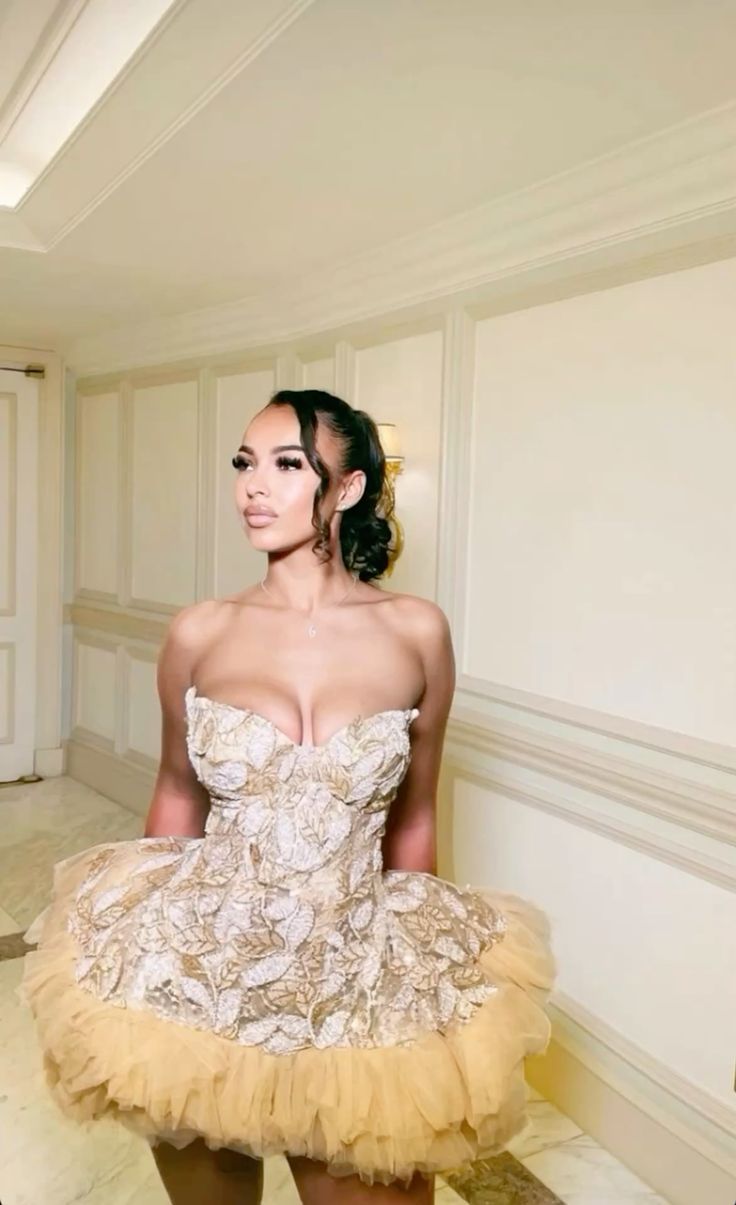 Cute Ball Gown Sweetheart Gold Sleeveless Mini Short Formal 8th Grade classygown Cute Ball Gown Sweetheart Gold Sleeveless Mini Short Formal 8th Grade classygown